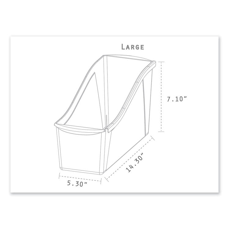 Interlocking Book Bins with Clear Label Pouches, 4.75" x 12.63" x 7", Assorted Colors, 5/Pack 7