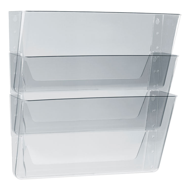 Wall File, 3 Sections, Legal Size 16" x 4" x 14", Clear, 3/Set 1