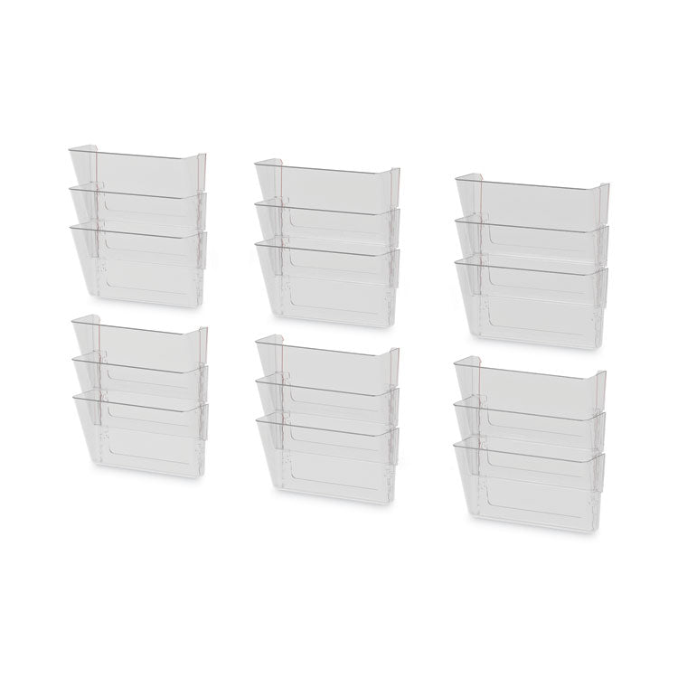 Wall File, 3 Sections, Legal Size 16" x 4" x 14", Clear, 3/Set 2