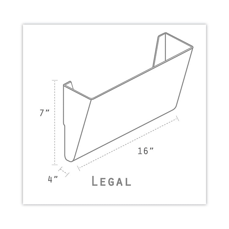 Wall File, 3 Sections, Legal Size 16" x 4" x 14", Clear, 3/Set 4