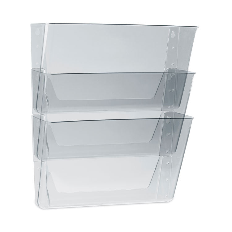 Wall File, 3 Sections, Letter Size, 13" x 4" x 14",  Clear, 3/Set 4