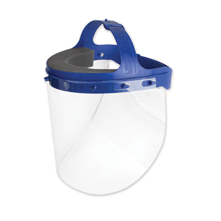 Fully Assembled Full Length Face Shield with Head Gear, 16.5 x 10.25 x 11, Clear/Blue, 16/Carton 1