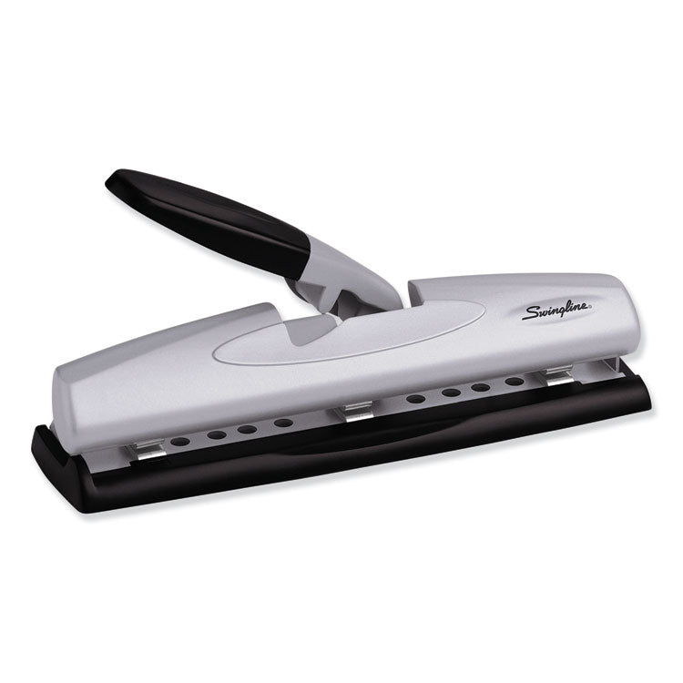 12-Sheet Lighttouch Desktop Two- To Three-Hole Punch, 9/32" Holes, Black/silver 1