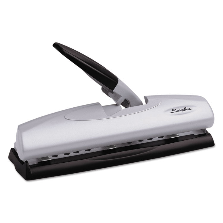 20-Sheet Lighttouch Desktop Two- To Seven-Hole Punch, 9/32" Holes, Silver/black 2