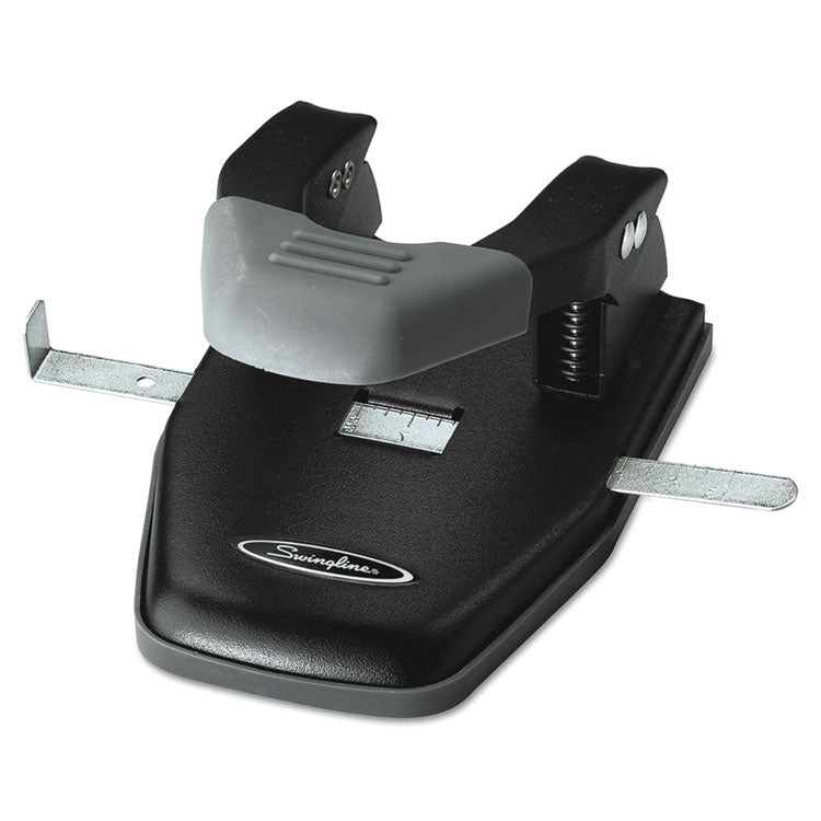 28-Sheet Comfort Handle Steel Two-Hole Punch, 1/4" Holes, Black/gray 1