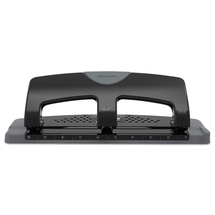 20-Sheet Smarttouch Three-Hole Punch, 9/32" Holes, Black/gray 1