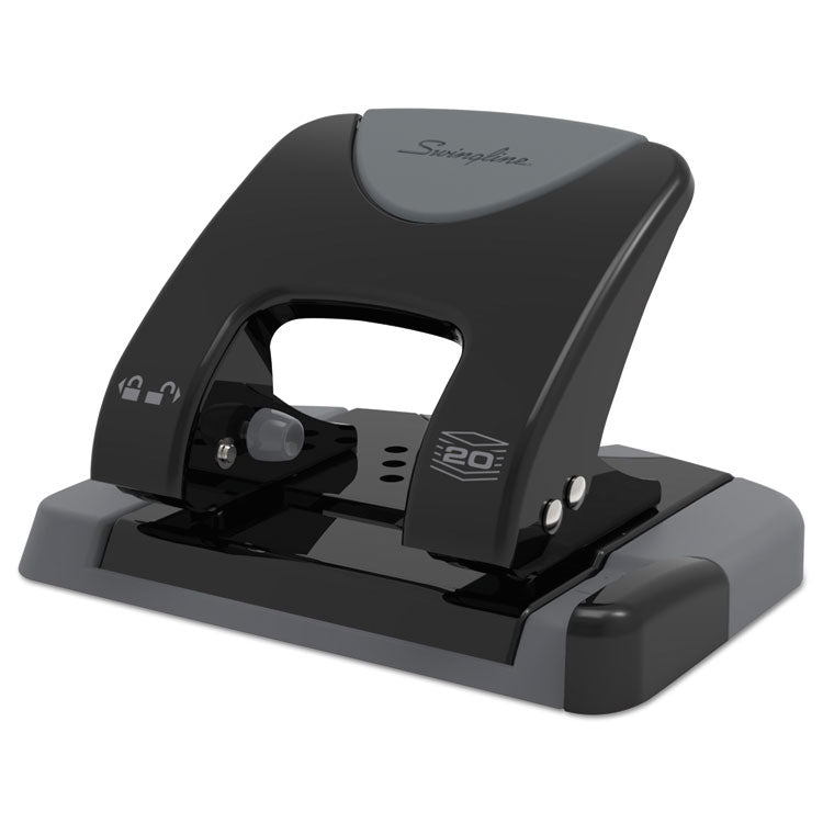 20-Sheet Smarttouch Two-Hole Punch, 9/32" Holes, Black/gray 1