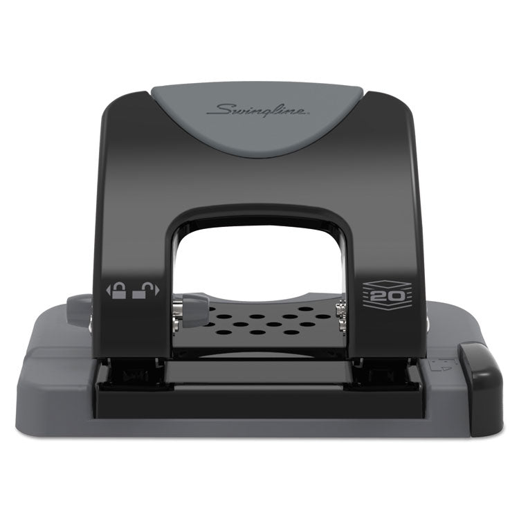 20-Sheet Smarttouch Two-Hole Punch, 9/32" Holes, Black/gray 2