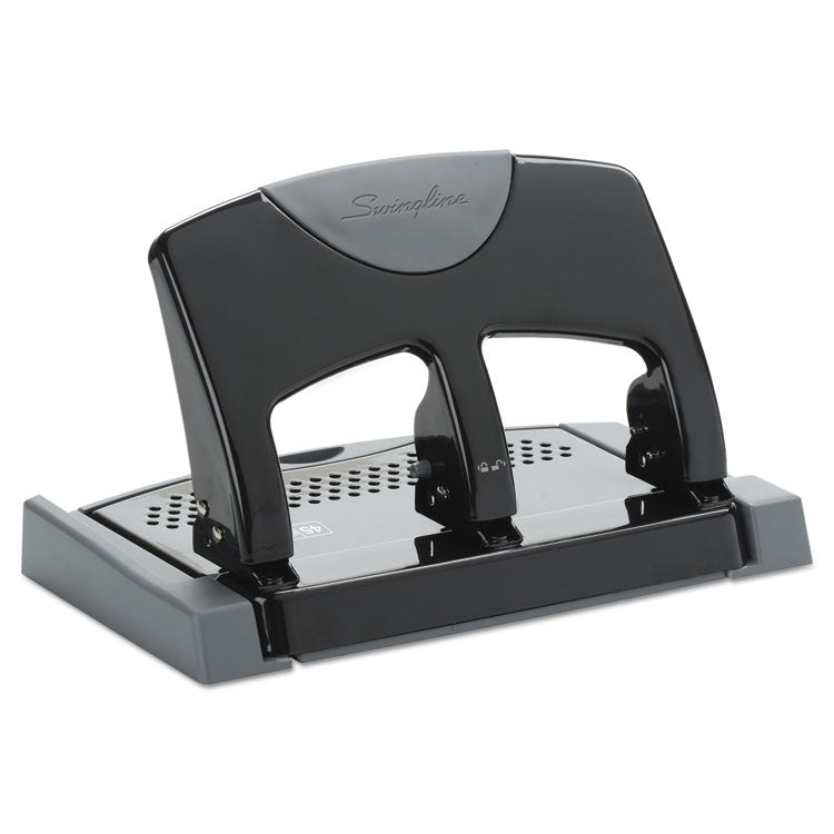 45-Sheet Smarttouch Three-Hole Punch, 9/32" Holes, Black/gray 1