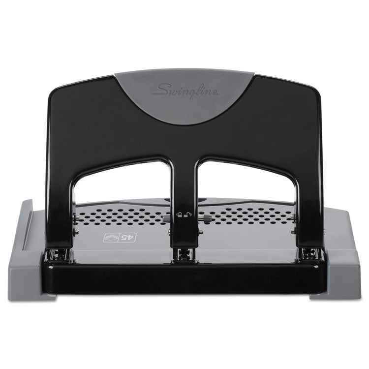 45-Sheet Smarttouch Three-Hole Punch, 9/32" Holes, Black/gray 2