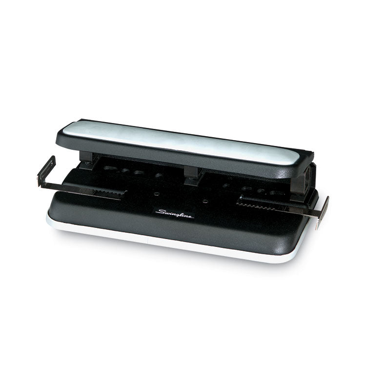 32-Sheet Lever Handle Heavy-Duty Two- To Seven-Hole Punch, 9/32" Holes, Black 2