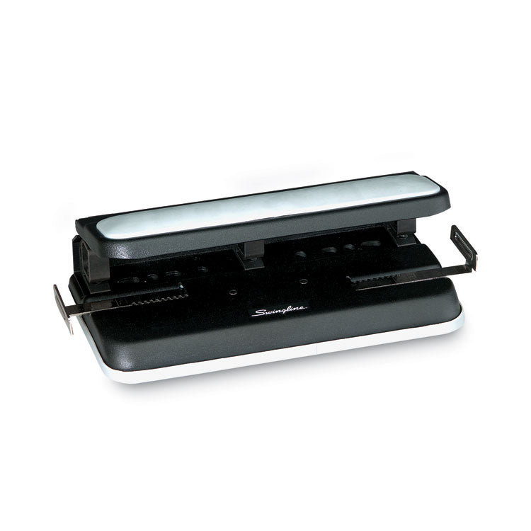 32-Sheet Lever Handle Heavy-Duty Two- To Seven-Hole Punch, 9/32" Holes, Black 3