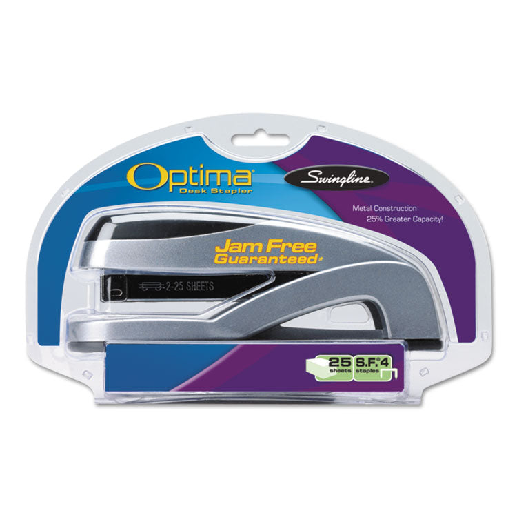 Optima Full Strip Desk Stapler, 25-Sheet Capacity, Silver 2