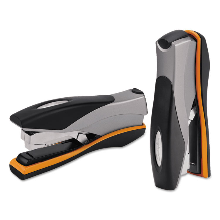 Optima 40 Desktop Stapler, 40-Sheet Capacity, Silver/black/orange 2