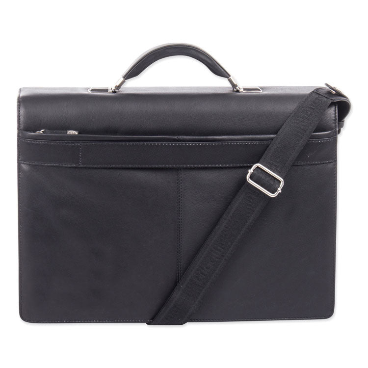 Milestone Briefcase, Fits Devices Up to 15.6", Leather, 5 x 5 x 12, Black 2