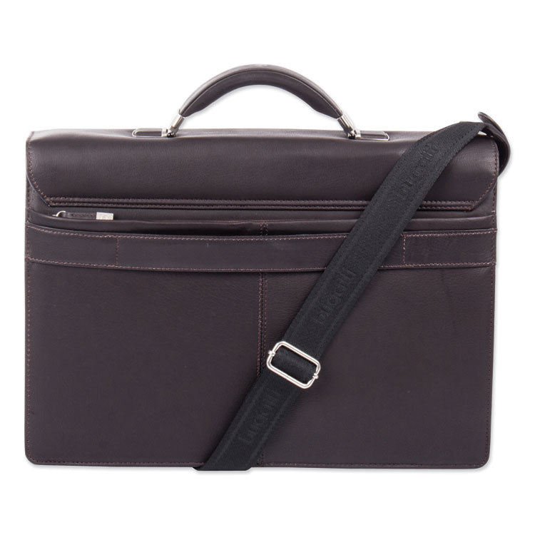 Milestone Briefcase, Fits Devices Up to 15.6", Leather, 5 x 5 x 12, Brown 3