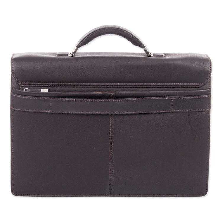 Milestone Briefcase, Fits Devices Up to 15.6", Leather, 5 x 5 x 12, Brown 4