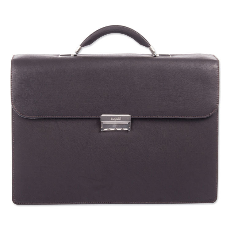 Milestone Briefcase, Fits Devices Up to 15.6", Leather, 5 x 5 x 12, Brown 2