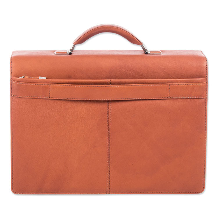 Milestone Briefcase, Fits Devices Up to 15.6", Leather, 5 x 5 x 12, Cognac 4