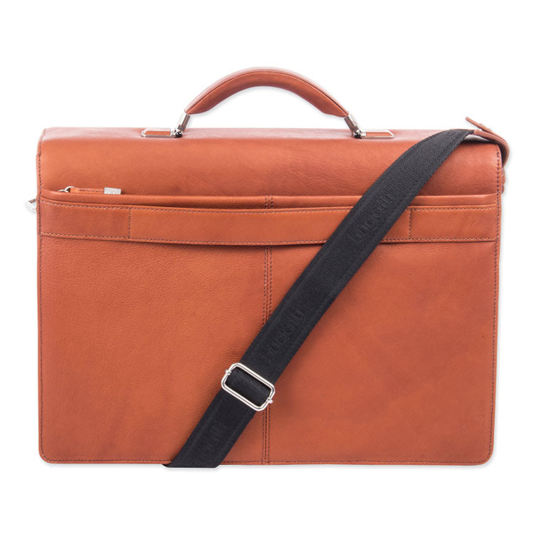 Milestone Briefcase, Fits Devices Up to 15.6", Leather, 5 x 5 x 12, Cognac 3