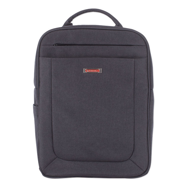 Cadence 2 Section Business Backpack, Fits Devices Up to 15.6", Polyester, 6 x 6 x 17, Charcoal 1