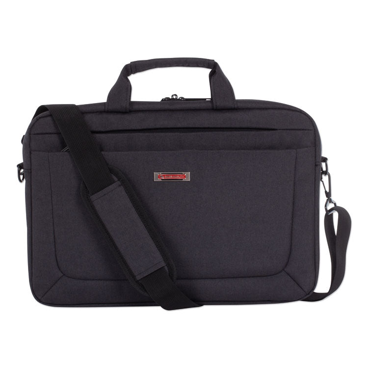 Cadence Slim Briefcase, Fits Devices Up to 15.6", Polyester, 3.5 x 3.5 x 16, Charcoal 2