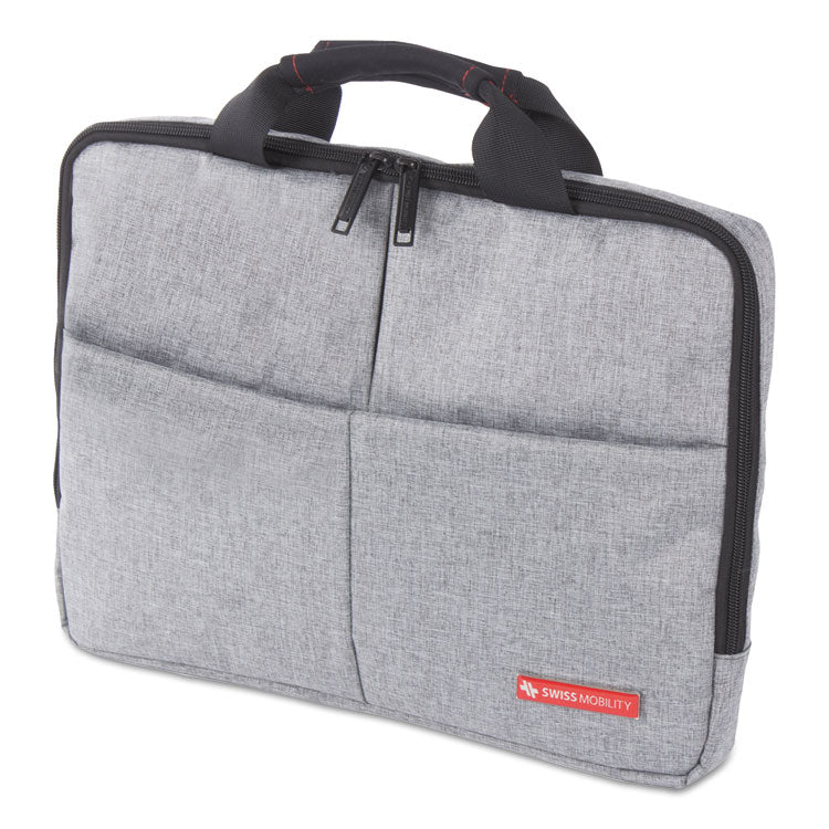 Sterling Slim Briefcase, Fits Devices Up to 14.1", Polyester, 1.75 x 1.75 x 10.25, Gray 1