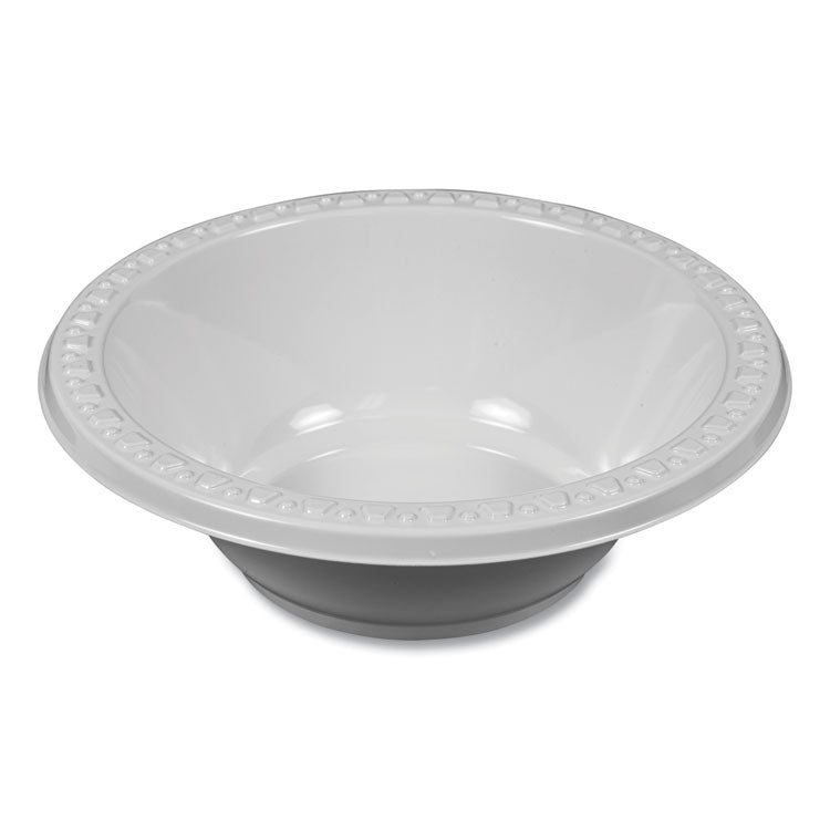 Plastic Dinnerware, Bowls, 12 Oz, White, 125/pack 4