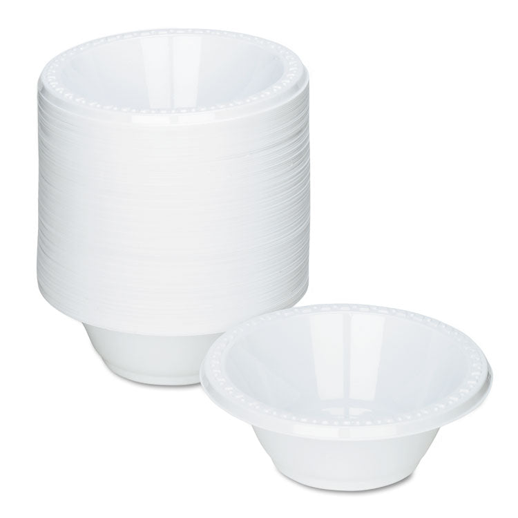 Plastic Dinnerware, Bowls, 12 Oz, White, 125/pack 2