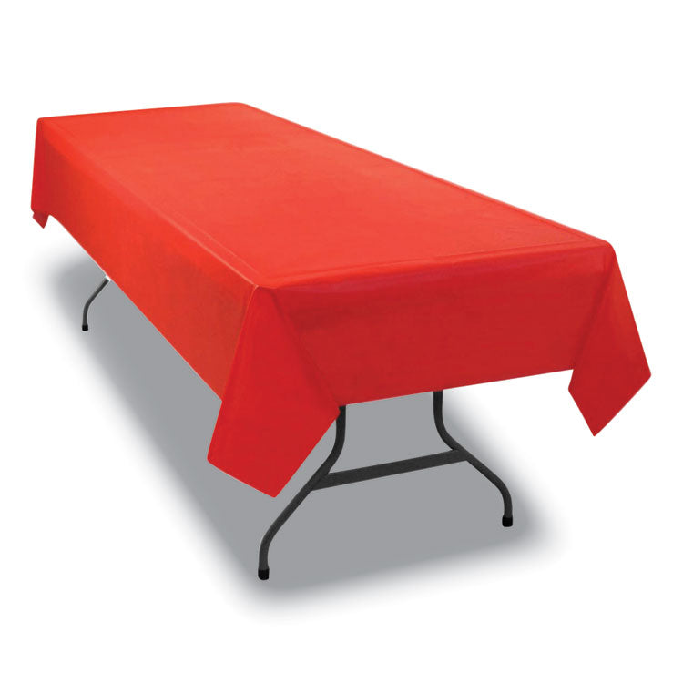 Table Set Rectangular Table Cover, Heavyweight Plastic, 54" X 108", Red, 6/pack 7