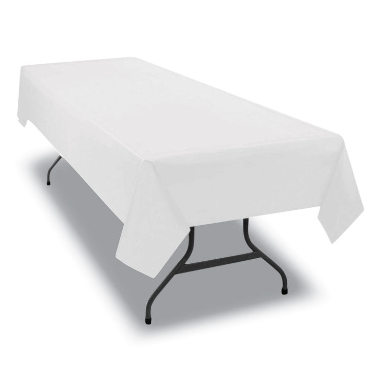 Table Set Rectangular Table Cover, Heavyweight Plastic, 54" X 108", White, 6/pack 6