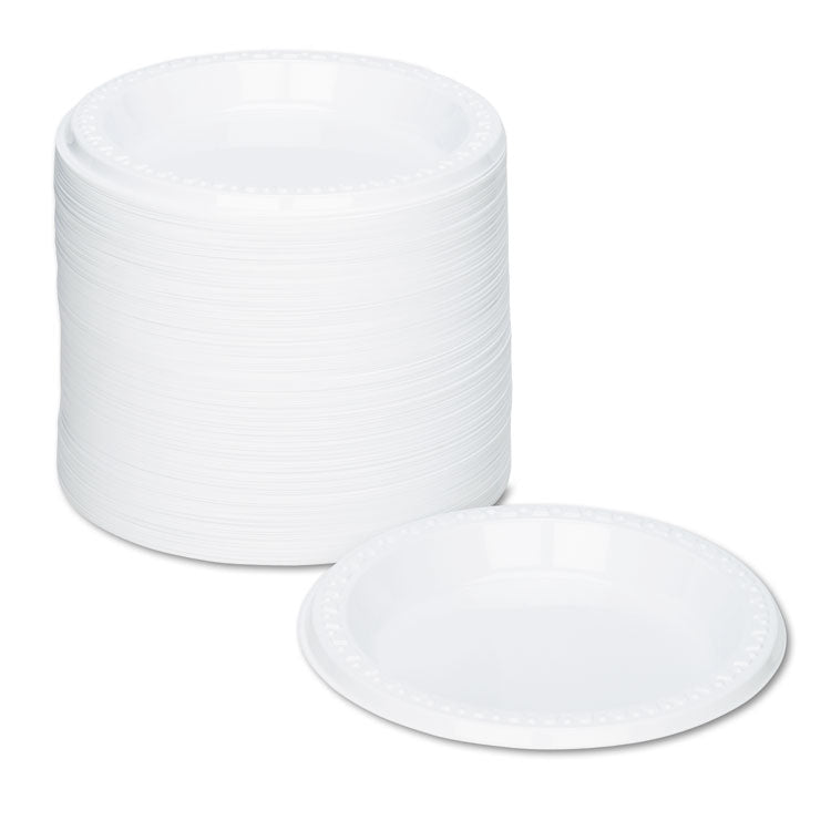 Plastic Dinnerware, Plates, 6" Dia, White, 125/pack 2