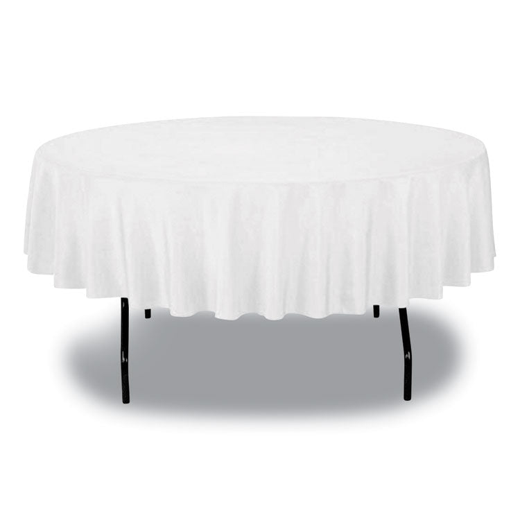 Table Set Round Table Cover, Plastic, 84" Diameter, White, 6/pack 6