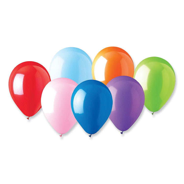 Balloons, 12", Helium Quality Latex, Assorted Colors, 100/Pack, 20 Packs/Carton 2