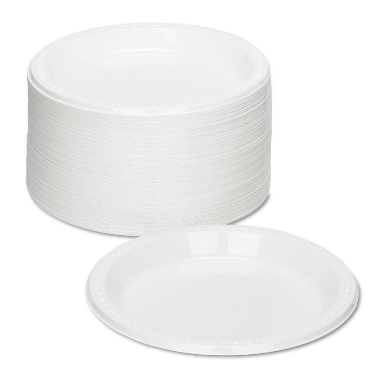 Plastic Dinnerware, Plates, 9" Dia, White, 500/Carton 2