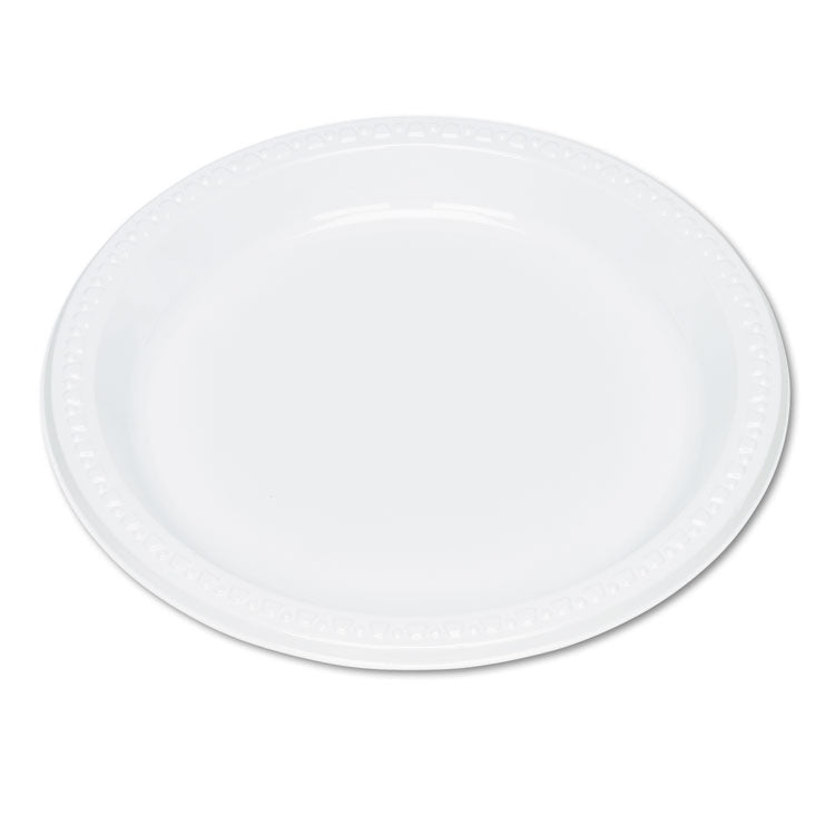 Plastic Dinnerware, Plates, 9" Dia, White, 500/Carton 1