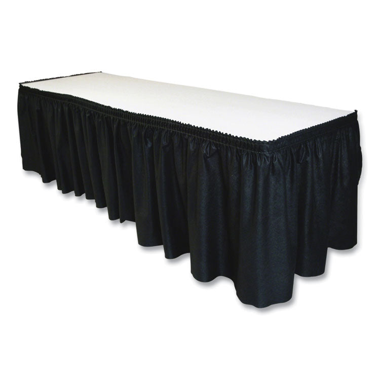 Table Set Linen-Like Table Skirting, Polyester, 29" X 14 Ft, Black 4