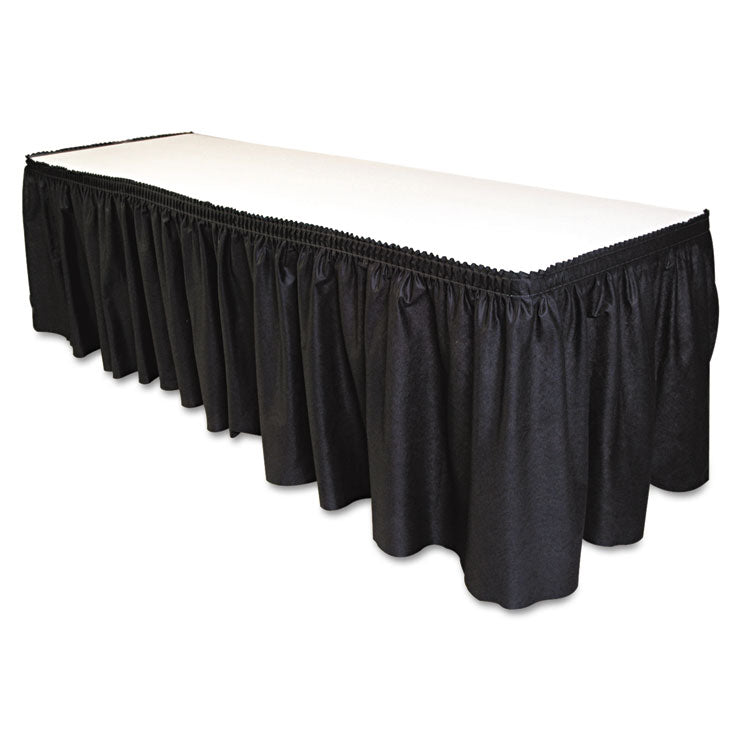 Table Set Linen-Like Table Skirting, Polyester, 29" X 14 Ft, Black 1