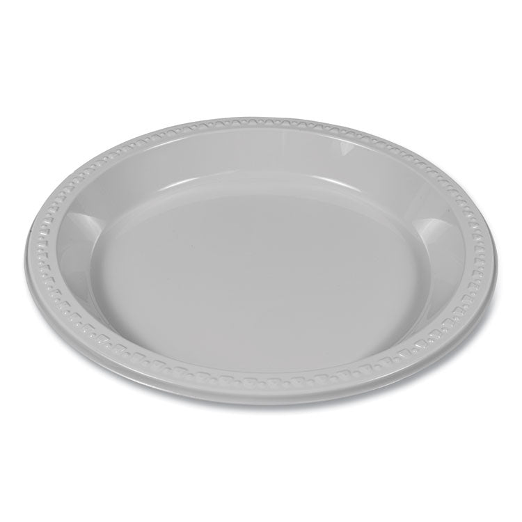 Plastic Dinnerware, Plates, 10.25" Dia, White, 125/pack 2