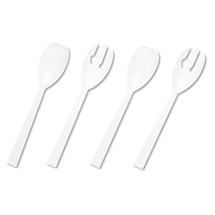 Table Set Plastic Serving Forks And Spoons, White, 24 Forks, 24 Spoons Per Pack 1