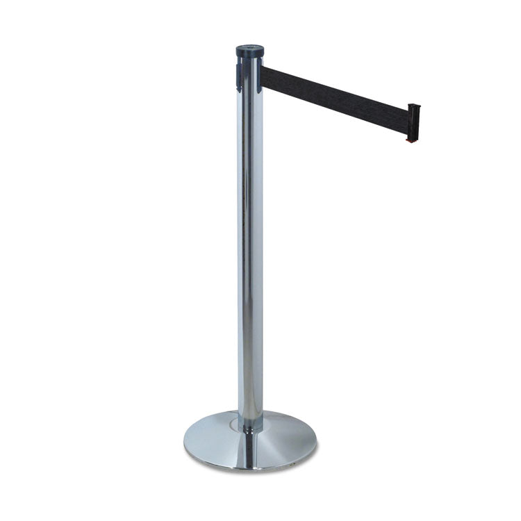 Adjusta-Tape Crowd Control Stanchion Posts Only, Polished Aluminum, 40" High, Silver, 2/Box 1