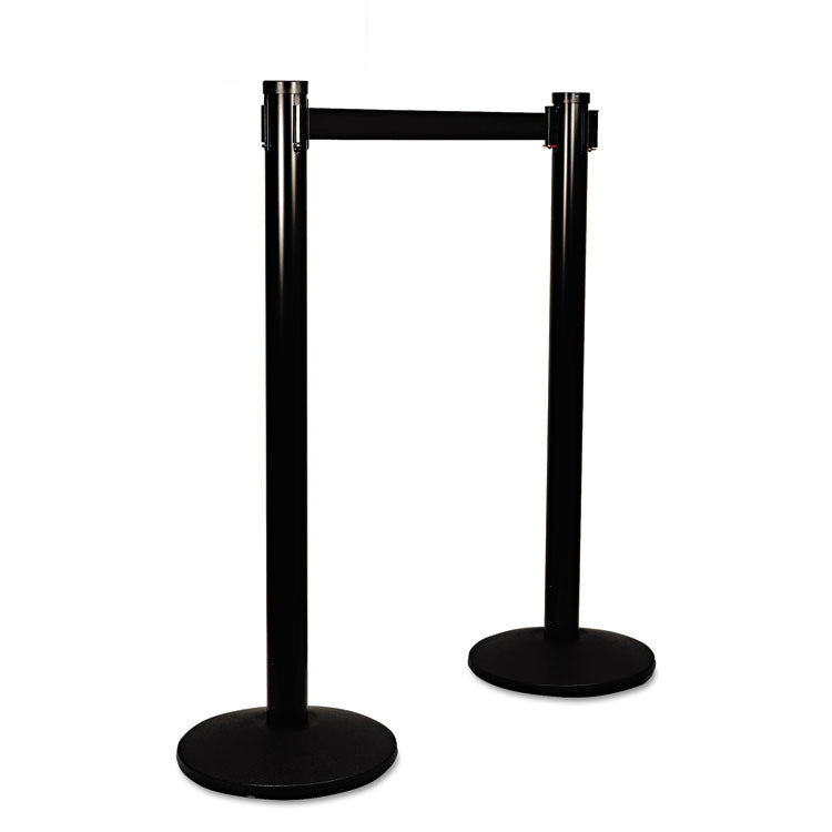 Adjusta-Tape Crowd Control Posts Only, Steel, 40" High, Black, 2/box 4