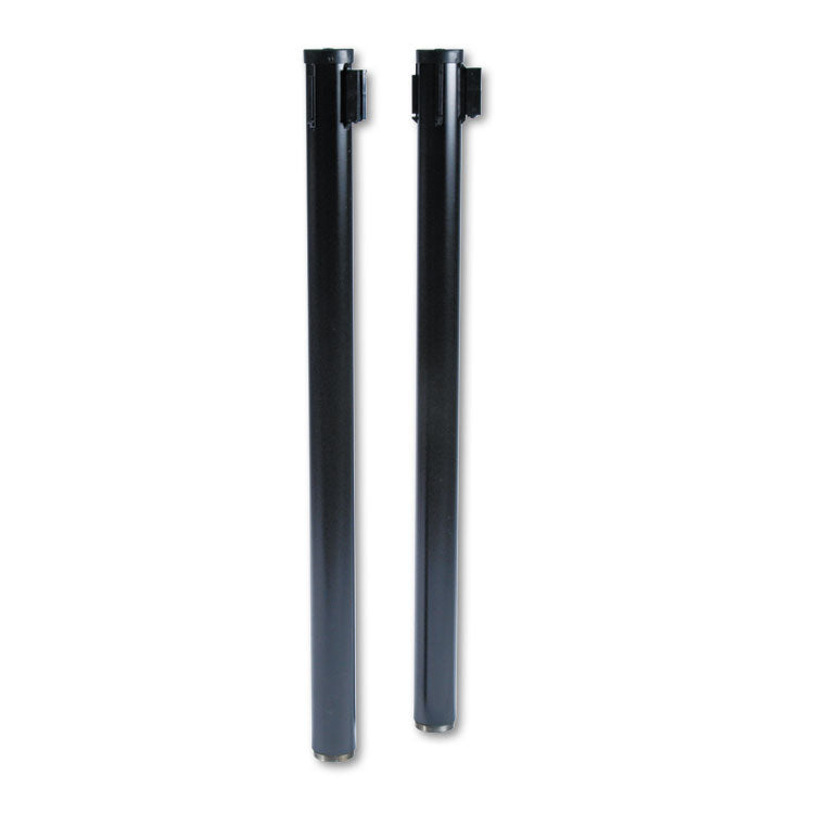 Adjusta-Tape Crowd Control Posts Only, Steel, 40" High, Black, 2/box 3