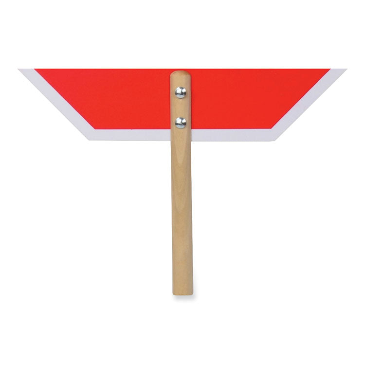 Handheld Stop Sign, 18" Red/White Face, White Graphics 3