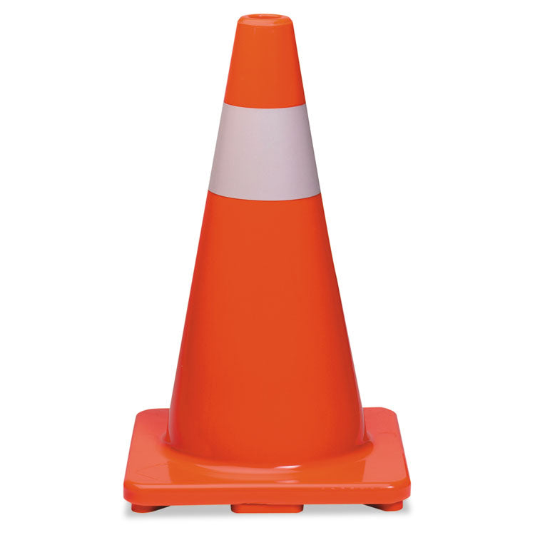 Traffic Cone, 10 X 10 X 18, Orange/silver 1