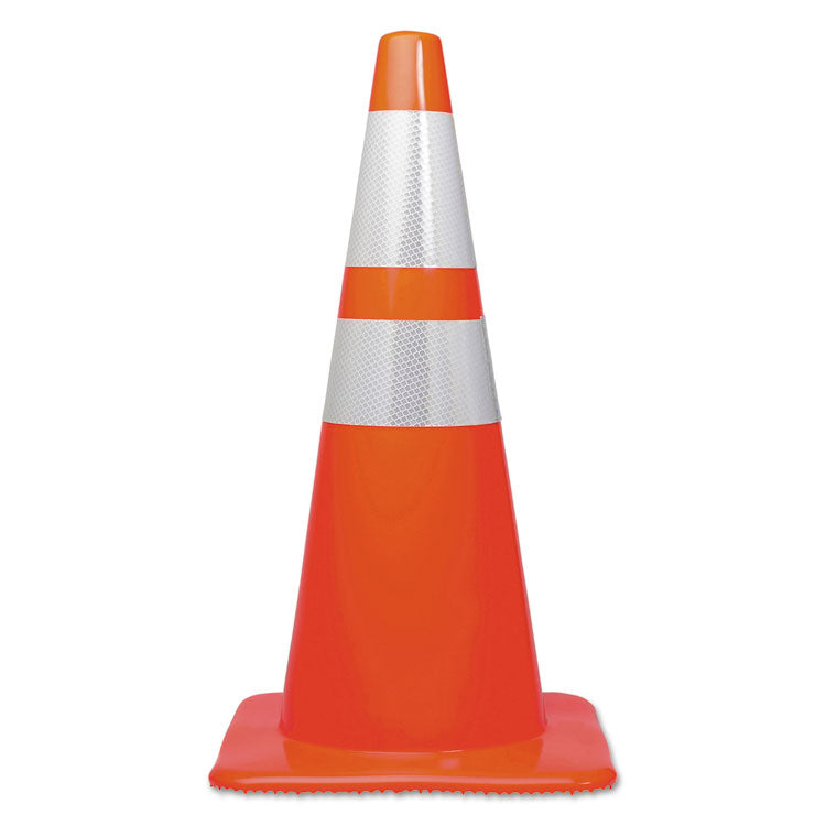 Traffic Cone, 14 X 14 X 28, Orange/silver 1