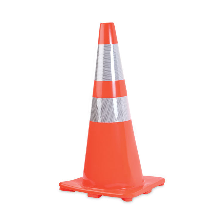 Traffic Cone, 14 X 14 X 28, Orange/silver 3