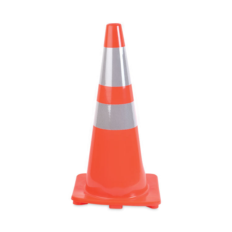 Traffic Cone, 14 X 14 X 28, Orange/silver 2