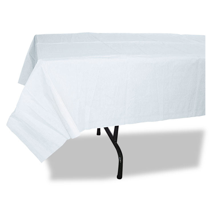 Paper Table Cover, Embossed Paper With Plastic Liner, 54" X 108", White, 20/carton 2