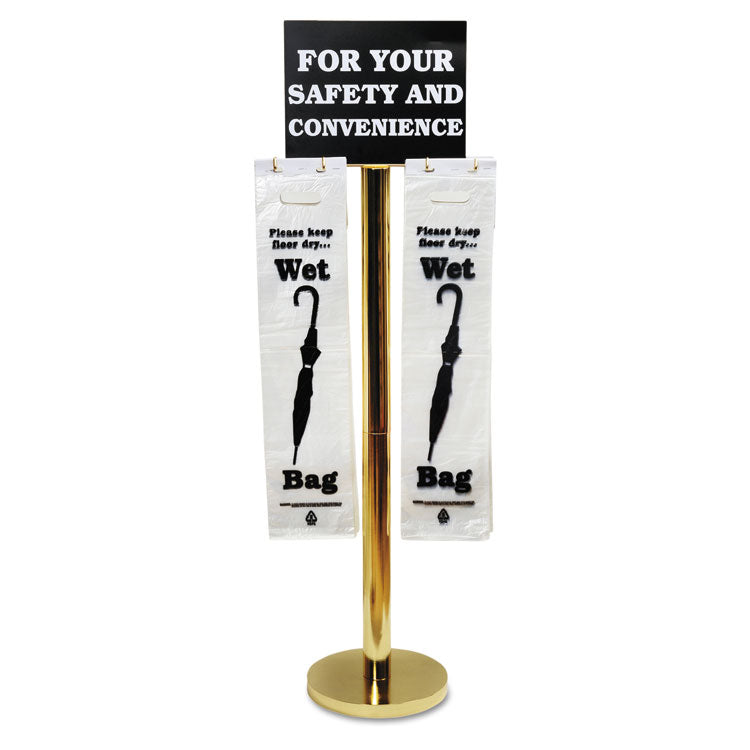 Wet Umbrella Bag Stand, 16w X 12d X 54.5h, Brass/black/white 1